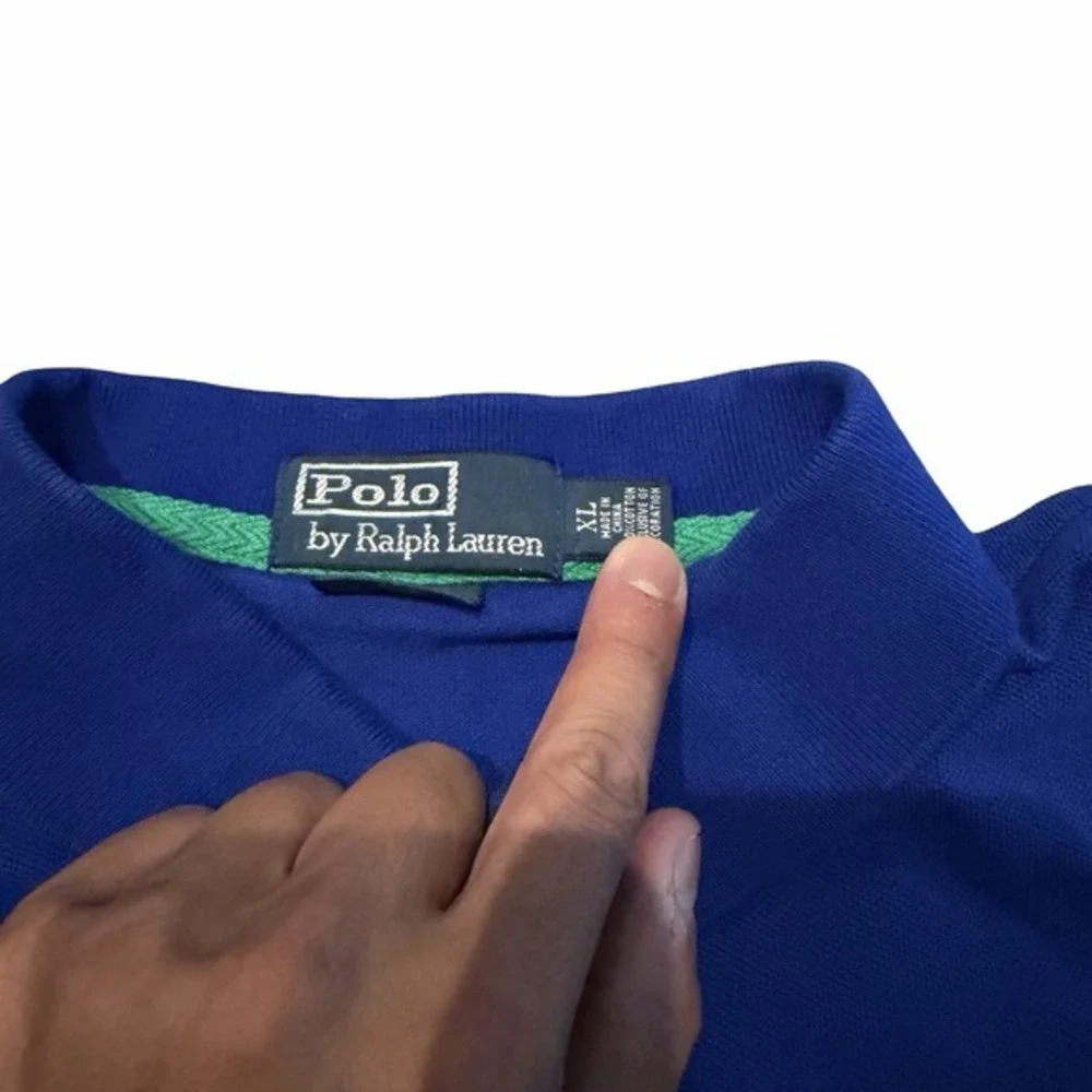 Polo Ralph Lauren USA Big Pony Custom Fit Polo‎ Shirt Men's XL Blue Yellow